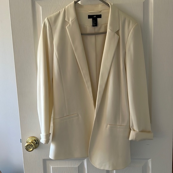 H&M Womens Ivory Blazer - Size 10 - Picture 1 of 3